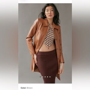 Urban Outfitters Brown Faux Leather Jacket / Trench